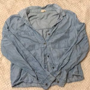 light blue button up